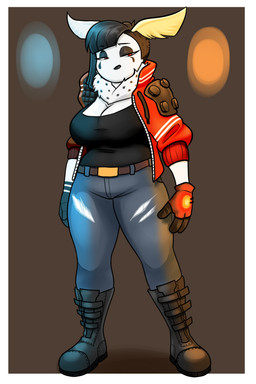 antennae_(anatomy) anthro big_breasts breasts cleavage clothed clothing cyberpunk female fur hair ruth_blackwell simple_background solo thick_thighs topwear blackbetty arthropod insect lepidopteran moth 2:3 absurd_res hi_res