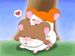 all_fours blush day doggystyle duo eyes_closed female feral from_behind_position fur grass heart_symbol male male/female open_mouth outside plant sex simple_background sky tree white_body white_fur sl350 hamtaro_(series) hamtaro sparkle_(hamtaro) cricetid hamster mammal rodent