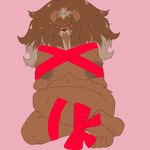 anthro areola barely_visible_areola bdsm big_areola big_breasts bondage bound breasts female hair hair_over_eyes navel ribbon_bondage ribbon_only ribbons slightly_chubby slightly_chubby_female solo thick_thighs xxbloody juno_(charliecorvinus) canid canine canis domestic_dog livestock_guardian_dog mammal molosser mountain_dog pastoral_dog tibetan_mountain_dog 1:1 absurd_res hi_res