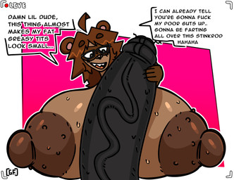 anthro areola big_areola big_breasts big_nipples big_penis black_penis bodily_fluids breasts brown_areola brown_body brown_fur brown_hair brown_nipples camera_view dialogue dirty_talk duo eyewear female fingers foreskin front_view fur genitals glasses glistening glistening_areola glistening_breasts glistening_nipples hair huge_areola huge_breasts huge_nipples huge_penis humanoid_genitalia humanoid_penis hyper hyper_breasts hyper_genitalia hyper_penis imminent_anal imminent_sex logo long_hair looking_at_genitalia looking_at_penis male male/female nipples outline penis penis_grab profanity recording sharp_teeth simple_background solo_focus sweat teeth text vein veiny_penis wearing_glasses white_outline ghostfuckrr jesse_(ghostfuckrr) panko_(ghostfuckrr) canid canine lagomorph leporid mammal rabbit raccoon_dog tanuki 2025 absurd_res artist_logo colored digital_drawing_(artwork) digital_media_(artwork) english_text hi_res