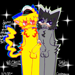 anthro duo ejaculation facial_hair foreskin frottage genitals lyrics male male/male penile penis penises_touching rapper sex singer touching_penis coolmolecule jaydes wifiskeleton domestic_cat felid feline felis mammal 1:1