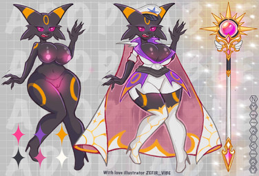 animal_ears anthro armwear aura bangs bedroom_eyes big_breasts black_body black_fur boots breasts clothing collar contrapposto contrast costume curvy_figure eclipse elbow_gloves energy female female_anthro flowing_hair footwear fur fusion futuristic genitals glistening glistening_body glistening_skin gloves glowing hair hair_over_face half-closed_eyes handwear hat headgear headwear high_heeled_boots high_heels hourglass_figure huge_breasts inviting latex latex_clothing latex_gloves latex_handwear legwear long_tail magic metal_collar military_uniform mistress narrowed_eyes nebula neutral_expression nipples obedient officer_uniform pale_skin pattern_clothing pattern_legwear pattern_stockings pink_body pink_skin pokemorph pose presenting psychic psychic_energy seductive sensual shoes small_waist smile smirk smooth_skin solo stockings striped_clothing striped_legwear striped_stockings stripes submissive submissive_female tail text thick_thighs thigh_boots thigh_highs tight_clothing uniform voluptuous vulva wide_hips zefir_vibedark nintendo pokemon eeveelution espeon felid feline generation_2_pokemon hybrid mammal pokemon_(species) umbreon unknown_species artist_name english_text hi_res