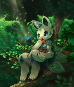 4_toes animal_ears anthro apple asian_clothing barefoot blue_eyes chinese_clothing chinese_commentary clothing commentary dappled_light detailed_background east_asian_clothing eating english_commentary feet food forest fox_ears fox_tail fruit fur holding_food holding_fruit holding_object kemono light looking_at_animal low-angle_view machine male multi_tail nature open_mouth outside plant scenery solo sunlight tail three-quarter_view toes tree tsurime white_body white_fur wood tyson_tan cc-by-sa creative_commons electric_hearts license_info cloud_the_robot_fox android arctic_fox arthropod butterfly canid canine fox insect lepidopteran mammal robot true_fox 2010 absurd_res adobe_photoshop_(artwork) digital_media_(artwork) digital_painting_(artwork) hi_res painting_(artwork) signature