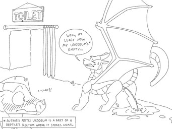 anatomically_correct animal_genitalia bathroom bodily_fluids cloaca cloaca_omorashi desperation dribbling duo feral genital_fluids genitals horizontal_cloaca leaking leaking_urine male omorashi peeing potty_failure text urine urine_pool urine_trail urodeum watersports wetting alyxandstuff mythology wings_of_fire clay_(wof) dragon mudwing_(wof) mythological_creature mythological_scalie scalie 4:3 english_text hi_res
