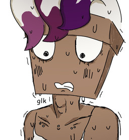 adam's_apple bodily_fluids clavicle_piercing clothing female glk hair looking_down messy_linework multicolored_hair neck_bulge neck_fetish nervous scared shirt solo sternum_piercing swallowing sweat tan_body tank_top topwear wooden_body anonymous_artist blushcrunch_studio dandy's_world brusha_(dandy's_world) animate_inanimate humanoid toon_(dandy's_world) hi_res