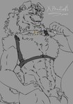animal_genitalia animal_penis anthro balls beads beard belly bodily_fluids canine_genitalia canine_penis collar cross curly_hair dog_tags facial_hair fangs fur genital_fluids genitals hair harness male muscular nude penis penis_tip prayer_beads religion rosary sheath smile solo tail teeth tied_hair xphantomk catholicism christianity bartolomeu_(xphantomk) canid canine canis collie domestic_dog herding_dog mammal pastoral_dog sheepdog digital_media_(artwork) hi_res sketch