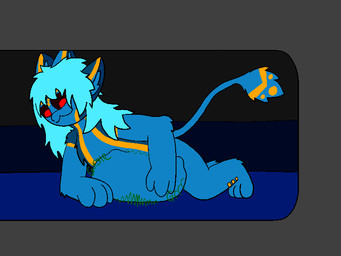 ambiguous_gender anthro blue_body blue_fur blue_hair endosoma fur hair lying on_front orange_body orange_fur rumbling_stomach safe_vore solo vore puppyruleso5 tarazi_(puppyrules) avali 4:3 nonbinary_(lore)