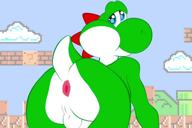 anthro anus backsack balls blue_eyes bottomless bottomless_anthro bottomless_male butt clothed clothing countershading gape_fart gaping gaping_anus genitals green_body humanoid_genitalia looking_at_viewer male non-mammal_balls nude nude_male oral presenting presenting_anus presenting_balls presenting_hindquarters red_spines side_butt simple_background smile solo tail tail_motion tailwag white_body white_countershading hentai9ja mario_bros mlb nintendo yoshi_(character) green_yoshi reptile scalie yoshi 2026 2d_animation 3:2 animated colored digital_media_(artwork) short_playtime sound video