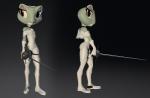 3d_(artwork) amphibian amputee anthro beatriz_overseer beatriz_resont chochi choker digital_media_(artwork) disability female fencing fencing_foil frog jewelry melee_weapon necklace rapier solo sword thirteeenth weapon