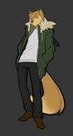 anthro black_nose clothed clothing male solo ni70 kaelan gulonine mammal marten mustelid musteline pine_marten 2020 digital_media_(artwork)