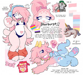 :3 ambiguous_gender autism bite bra character_description chin_piercing claws clothing collar countershading electronics eyelashes eyewear fur glasses hair headphones lgbt_pride long_hair nonbinary_pride_colors open_:3 pansexual_pride_colors pawpads pink_body pink_fur pink_hair ponytail pride_colors pronouns romantic romantic_couple smile spiked_collar spikes standing swimwear text two-piece_swimsuit underwear wings catgenderzz mythology starburst_(catgenderzz) yarn_(snowwhisk) domestic_cat dragon felid feline felis mammal mythological_creature mythological_scalie scalie english_text hi_res model_sheet nonbinary_(lore)