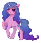 blue_hair blue_tail bracelet cutie_mark female feral hair horn jewelry open_mouth open_smile purple_eyes smile solo tail anku_(artist) hasbro mlp_g5 my_little_pony mythology izzy_moonbow_(mlp) equid equine mammal mythological_creature mythological_equine unicorn hi_res