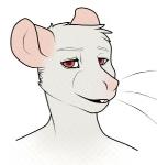 albino ambiguous_gender anthro hair red_eyes solo whiskers white_hair biscuits_(artist) trenchbound isaac_(trenchbound) mammal murid murine rat rodent bust_portrait portrait