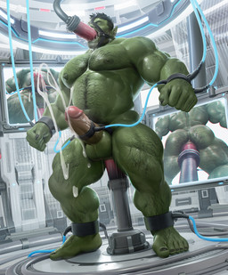 anal anal_penetration ankle_cuffs anus areola arm_hair back_muscles balls biceps black_claws black_hair black_nails black_toenails bodily_fluids body_hair butt_hair cable chest_hair claws colored_nails cuff_(restraint) cuffed_ankles cum cum_fountain dildo dildo_in_ass dildo_in_mouth dildo_insertion drooling ear_piercing ear_ring electronics facial_hair feet fellatio finger_claws five_o'clock_shadow fucking_machine genital_fluids genitals green_areola green_balls green_body green_nipples green_skin hair hairy handcuffed handcuffs happy_trail laboratory leg_hair low-angle_view machine male male_penetrated metal_cuffs monitor musclegut muscular muscular_humanoid muscular_male muscular_thighs nails navel nipples not_furry object_in_ass oral oral_penetration pecs penetration penile penis penis_cuff piercing rear_view restraints ring_piercing saliva sex sex_toy sex_toy_in_ass sex_toy_in_mouth sex_toy_insertion solo spitroast submissive submissive_male sweat toenails toes tusks vein veiny_muscles veiny_penis worm's-eye_view takahirosi humanoid orc 2022 hi_res