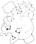 anthro belly_overhang breasts cuddling duo female female/female hand_holding inflated_belly inflation inflation_fetish nipples nose_to_nose pregnant pregnant_female pregnant_sex sex tail tail_tuft thick_thighs tuft fake_anna mythology canid canine canis domestic_dog dragon mammal mythological_creature mythological_scalie scalie absurd_res hi_res line_art monochrome unfinished