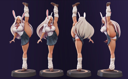 animal_ears big_breasts big_butt bottomwear breasts brown_clothing brown_footwear brown_shoes butt clothed clothing dark_body dark_skin eyelashes female flexible footwear fur grey_bottomwear grey_clothing grey_skirt hair long_hair nipple_outline one_leg_up panties purple_background raised_leg red_bow red_eyes shoes simple_background skirt smile socks solo splits spread_legs spreading standing thick_thighs topwear underwear vertical_splits white_body white_clothing white_footwear white_fur white_hair white_panties white_socks white_topwear white_underwear wide_hips the-great-pipmax my_hero_academia rumi_usagiyama animal_humanoid humanoid lagomorph lagomorph_humanoid leporid_humanoid mammal mammal_humanoid rabbit_humanoid 16:10 3d_(artwork) absurd_res digital_media_(artwork) hi_res widescreen