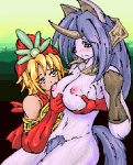 anthro areola big_breasts breast_fondling breast_grab breast_play breast_squeeze breast_suck breasts duo female female/female fondling hand_on_breast hero interspecies nipple_fetish nipple_play nipple_suck nipples pubes squeezing sucking tail unknown_artist legend_of_mana mana_(series) square_enix sierra_(mana) canid canine human mammal low_res