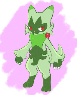 3_claws 3_fingers 3_toes :3 abstract_background ambiguous_anthro ambiguous_gender anthro arm_tuft biped claws clothing dipstick_ears ear_markings facial_markings fangs feet fingers fur gloves_(marking) green_body green_ear_tips green_ears green_fur green_tail head_markings leg_markings looking_at_viewer markings mask_(marking) multicolored_body multicolored_ears multicolored_fur pink_background pupils red_eyes simple_background slit_pupils socks_(marking) solo standing tail teeth toes tuft two_tone_body two_tone_ears two_tone_fur white_background white_sclera wrist_tuft momensarada nintendo pokemon felid feline floragato generation_9_pokemon mammal pokemon_(species) 2022 hi_res