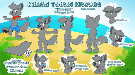 anthro biped blue_bottomwear blue_clothing blue_shorts bottomwear button_nose clothed clothed_anthro clothed_male clothing digitigrade featureless_crotch front_view fur green_eyes grey_body grey_fur grey_hair hair kerchief logo male male_anthro neckerchief neckwear nude nude_anthro nude_male open_mouth open_smile plushie pose rear_view red_kerchief red_neckerchief short_hair shorts side_view smile solo standing tasteful_nudity text young young_anthro young_male pandapaco animate_inanimate canid canine living_plushie mammal artist_logo character_name digital_drawing_(artwork) digital_media_(artwork) english_text flat_colors full-length_portrait model_sheet multiple_images portrait signature