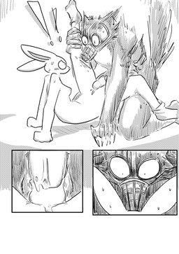 angry anthro bodily_fluids breasts creepy_face cum cum_on_penis female genital_fluids genitals gunshot_wound holding_leg imminent_sex male male/female muzzle_(object) muzzled nervous nipples penis prodding scar scary shocked sweat tattoo vein veiny_penis vulva dragonweirdo beastars haru_(beastars) legoshi_(beastars) canid canine canis lagomorph leporid mammal rabbit wolf absurd_res comic hi_res monochrome