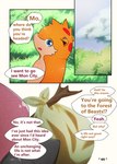 dialogue forest male plant speech_bubble text tree darrow0 nintendo pokemon mo_(darrow) yuel generation_2_pokemon generation_5_pokemon krookodile pokemon_(species) quilava comic english_text hi_res