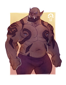 abs arm_tattoo fangs humanoid_pointy_ears male nipple_piercing nipples pecs piercing pointy_ears solo tattoo teeth leelikessmut blizzard_entertainment warcraft garrosh_hellscream humanoid orc hi_res