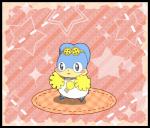 blue_body blue_eyes blue_fur cheerleader clothing female fur panties pattern_background simple_background solo star star-shaped_background underwear hm3526 himitsu_no_cocotama oshaki cocotama animated loop short_playtime