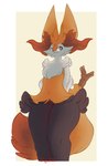 ambiguous_gender anthro fluffy fluffy_tail huge_ears inner_ear_fluff pseudo_clothing red_eyes solo stick tail thick_thighs tuft sarifairy nintendo pokemon braixen generation_6_pokemon pokemon_(species) hi_res