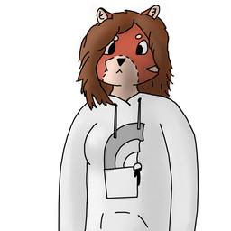 :< anthro clothing fur hoodie simple_background solo topwear unknown_artist ailurid mammal red_panda source_request unavailable_at_source