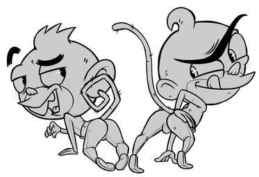 balls blush buckteeth butt duo eyebrows genitals licking licking_lips male male/male presenting raised_tail self_lick simple_background tail teeth tongue tongue_out unibrow white_background young enookie rocket_monkeys gus_(rocket_monkeys) wally_(rocket_monkeys) haplorhine mammal monkey primate digital_media_(artwork) monochrome brother_(lore) brothers_(lore) incest_(lore) sibling_(lore)