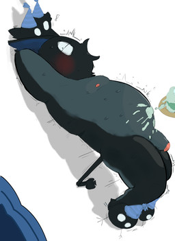 aged_up ambiguous_gender anthro beak biped black_body black_fur black_tail black_tail_tuft blue_clothing blue_hat blue_headwear blue_inner_ear blush bodily_fluids candle candlestick clothing empty_eyes exclamation_point fur genitals glans glowing glowing_eyes grey_body grey_fur grey_penis group half-closed_eyes hands_behind_head hands_behind_own_head hat hat_only headgear headgear_only headwear headwear_only lying male male_anthro mostly_nude mostly_nude_ambiguous narrowed_eyes nipples nude nude_anthro nude_male on_back open_beak open_mouth pattern_clothing pattern_hat pattern_headgear pattern_headwear penis pillow pink_glans pink_nipples side_view solo_focus striped_clothing striped_hat striped_headgear striped_headwear stripes surprised sweat tail tail_tuft tuft wax_on_belly wax_on_penis wax_play white_eyes young boubaniq deadlock_(game) valve lil_helper_(deadlock) rem_(deadlock) avian bird chimera corvid corvus_(genus) crow oscine passerine 2026 absurd_res hi_res