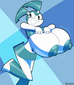 aged_up areola big_breasts big_nipples black_eyes blue_areola blue_background blue_body blue_nipples breasts female fingers huge_breasts machine motion_lines nipples not_furry open_mouth simple_background smile solo white_body white_breasts angstrom my_life_as_a_teenage_robot nickelodeon jenny_wakeman android humanoid robot 2020 absurd_res digital_media_(artwork) hi_res signature