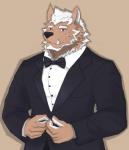 5_fingers anthro clothed clothing facial_hair facial_scar fingers hair humanoid_hands male red_eyes scar solo white_hair vhubnh3 lifewonders tokyo_afterschool_summoners marchosias_(tas) canid canine canis mammal wolf