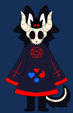 anthro black_body black_fur bone clothed clothing crown dress female fur headgear occult_symbol pentagram skull solo symbol villian lord_shad lucia_(lord_shad) canid canine canis mammal wolf alpha_channel hi_res