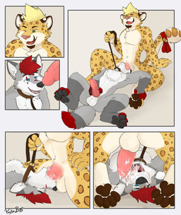 4_toes after_oral animal_genitalia animal_penis anthro anthro_on_anthro anthro_penetrated anthro_penetrating anthro_penetrating_anthro balls black_claws black_nose black_pawpads blonde_hair blue_eyes bodily_fluids brown_collar brown_ears brown_leash brown_pawpads canine_genitalia canine_penis cheek_tuft chest_tuft claws collar countershading cum cum_in_mouth cum_inside cum_on_own_penis cum_on_penis cum_on_self cum_string dark_ears dipstick_ears duo ear_markings erection eyes_closed facial_tuft fangs feet fellatio fur genital_fluids genitals glans glistening glistening_eyes green_eyes grey_body grey_ears grey_fur grey_tail hair humanoid_genitalia humanoid_penis inner_ear_fluff interspecies irrumatio knot leash leash_pull lying male male/male male_penetrated male_penetrating male_penetrating_male masturbation multicolored_ears on_back one_eye_closed open_mouth oral oral_penetration orange_body orange_fur orange_spots pawpads penetration penile penile_masturbation penis penis_in_mouth pink_glans pink_nose pink_penis pink_tongue red_body red_fingers red_fur red_hair red_tail red_toes red_tongue sex sit_and_blow_position sitting solo_focus spots spotted_arms spotted_legs spread_legs spreading tail teeth throat_swabbing toes tongue tuft vein veiny_penis white_balls white_inner_ear_fluff pache_riggs alexander_silverfang therris canid canine canis felid fox hybrid leopard mammal pantherine wolf absurd_res hi_res multiple_scenes signature