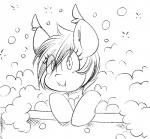 bubble bubble_bath fangs female feral looking_at_viewer pupils slit_pupils solo teeth replica_(artist) hasbro my_little_pony fan_character nolegs_(oc) bat_pony equid mammal 2016 aliasing binary_drawing digital_drawing_(artwork) digital_media_(artwork) monochrome