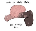 animal_genitalia animal_penis balls big_penis brain disembodied_penis duo equine_genitalia equine_penis erection exposed_brain flared_penis genitals huge_penis humor hyper hyper_genitalia hyper_penis male medial_ring organs penis pun simple_background solo_focus text visual_pun white_background arbuzbudesh equid equine horse mammal 2018 digital_media_(artwork) english_text