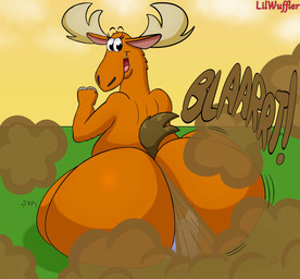anthro antlers big_butt bottom_heavy brown_body brown_fart_cloud brown_fur brown_gas brown_tail bubble_butt butt duo eyelashes facesitting fart fart_cloud fart_fetish farting_on_face female female_anthro floating_eyebrows fur gas_cloud glistening glistening_butt grey_hair grey_hooves hair hooves horn huge_butt huge_hips huge_thighs light looking_back male mature_anthro mature_female mismatched_sexual_dimorphism nude nude_anthro nude_female onomatopoeia open_mouth outside overweight overweight_anthro overweight_female pink_inner_ear sitting sitting_on_another sound_effects tail tan_antlers text thick_thighs wide_hips lilwuffler_(artist) johnny_bravo_(series) becky_(johnny_bravo) canid canine canis deer mammal moose new_world_deer wolf 2022 colored digital_drawing_(artwork) digital_media_(artwork) lighting shaded