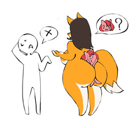 :3 ambiguous_gender ambiguous_humanoid anthro arms_bent between_buttocks big_breasts big_butt blue_eyes bodily_fluids breasts brown_hair butt dot_eyes eyeless featureless_breasts featureless_chest featureless_crotch female female_anthro fluffy fluffy_tail frown fur group hair hand_behind_head huge_butt larger_ambiguous larger_anthro larger_female larger_humanoid multicolored_body multicolored_fur noseless nude nude_ambiguous nude_anthro nude_female nude_humanoid open_frown open_mouth open_smile orange_body orange_fur orange_tail pink_body pink_fur question_mark red_hair simple_background simple_eyes size_difference smaller_ambiguous smaller_anthro smaller_female smaller_humanoid smile speech_bubble standing sweat sweatdrop tail text thick_thighs trio two_tone_body two_tone_fur two_tone_tail white_background white_body white_fur mskend_a bubblegum_(mskend_a) fox_(mskend_a) canid canine domestic_cat felid feline felis fox humanoid mammal 2024 artist_name digital_drawing_(artwork) digital_media_(artwork) english_description flat_colors