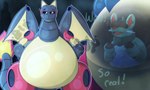 anthro belly big_belly digestion_noises duo internal talking_to_self virtual_reality vore bagelbuttz mythology nintendo pokemon dragon generation_4_pokemon mythological_creature mythological_scalie pokemon_(species) scalie shinx hi_res