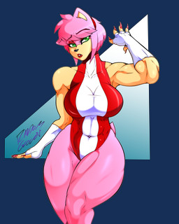 abs accessory anthro big_breasts breasts clothing collarbone eyebrow_through_hair eyebrows eyelashes female fingerless_gloves fur glistening gloves green_eyes hair hair_accessory hairband handwear leotard lipstick looking_at_viewer makeup muscular muscular_anthro muscular_female navel_outline pink_body pink_fur pink_hair solo thick_thighs translucent translucent_hair wide_hips randomgloves sega sonic_the_hedgehog_(series) amy_rose eulipotyphlan hedgehog mammal 2024 4:5 absurd_res alpha_channel hi_res