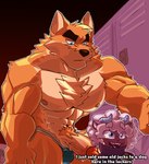 clothing duo jockstrap locker_room male male/male muscular muscular_male scam size_difference text underwear imgloka ephes(imgloka) otake bovid canid canine caprine mammal sheep absurd_res hi_res