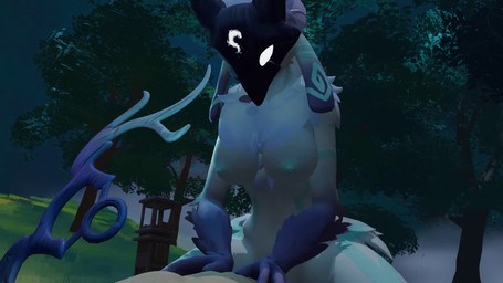 5_fingers anthro anthro_on_top anthro_penetrated areola blue_areola blue_markings blue_nipples blue_vulva bow_(weapon) chest_tuft cowgirl_position dipstick_ears duo ear_markings empty_eyes faceless_character faceless_human faceless_male female female_anthro female_on_human female_on_top female_penetrated fingers floppy_ears from_front_position fur fur_markings genitals gloves_(marking) grass hip_tuft human_on_anthro human_on_bottom human_penetrating human_penetrating_anthro human_penetrating_female interspecies lop_ears male male/female male_human male_on_bottom male_penetrating male_penetrating_female markings mask mask_only multicolored_ears nipples nude nude_anthro nude_female on_bottom on_top outside outside_sex penetration penile penile_penetration penis penis_in_vagina plant pubes ranged_weapon sex spread_legs spreading tree tuft vaginal vaginal_penetration vulva weapon wearing_mask white_body white_eyes white_fur gummitonic opennsfwsp_(va) valcon_(modeler) league_of_legends riot_games tencent kindred_(lol) lamb_(lol) bovid caprine human mammal sheep 16:9 2025 3d_(artwork) 3d_animation animated blender_(artwork) digital_media_(artwork) hi_res loop short_playtime sound webm widescreen