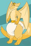 anthro clean_diaper clothed clothing diaper drakenor fluffy fur hair male solo tail wearing_diaper wings drakenor_drake mythology dragon furred_dragon furred_scalie mythological_creature mythological_scalie scalie 2:3 digital_media_(artwork) hi_res