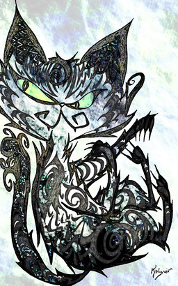 ambiguous_gender black_body black_fur black_tail blue_body blue_fur feral fur green_sclera multicolored_body multicolored_fur solo tail naircat domestic_cat felid feline felis mammal 2012 5:8 hi_res
