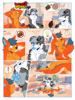 anthro blush duo feet flattened flattening_fetish foot_fetish foot_focus foot_play gaming lost_bet male male/male pawpads paws playing_video_game soles stomped stretchy underfoot willing_transformation luciotheartistxy squishdingo_(character) canid canine canis dingo mammal comic hi_res