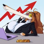 anthro big_breasts breasts eyelashes eyewear female glasses huge_breasts hyper hyper_breasts long_snout looking_at_viewer office_clothing snout solo spiralingstaircase borbie_(spiralingstaircase) borzoi canid canine canis domestic_dog hunting_dog mammal sighthound 1:1 hi_res