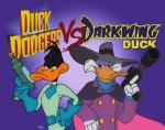 4_fingers anatid anseriform anthro avian bead belt bird black_body black_feathers bodysuit cape clothed clothing crossover daffy_duck darkwing_duck disney double-breasted drake_mallard duck duck_dodgers ducktales duo face-off feathers fingers frown fully_clothed gloves gradient_background gun handgun handwear hat headgear headwear holding_gun holding_object holding_ranged_weapon holding_weapon jacket logo looking_aside looking_at_another looney_tunes male mask ranged_weapon shirt simple_background skinsuit standing tight_clothing toddrogue69 topwear warner_brothers weapon white_body white_feathers