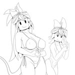 big_breasts bikini breasts clothing duo female female/female gesture heart_symbol innuendo nipple_outline plant sex_gesture suggestive suggestive_gesture swimwear two-piece_swimsuit anonymous_artist blaster_master kanna_(blaster_master) humanoid hi_res monochrome sibling_(lore) sister_(lore)