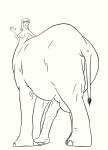 animal_genitalia animal_penis balls big_breasts breasts butt elephant_penis equine_genitalia equine_penis erection genitals gynomorph hair intersex looking_back nipples nude open_mouth penis rear_view solo lionsilverwolf elephant elephantid mammal proboscidean taur 2018 digital_drawing_(artwork) digital_media_(artwork) hi_res monochrome sketch